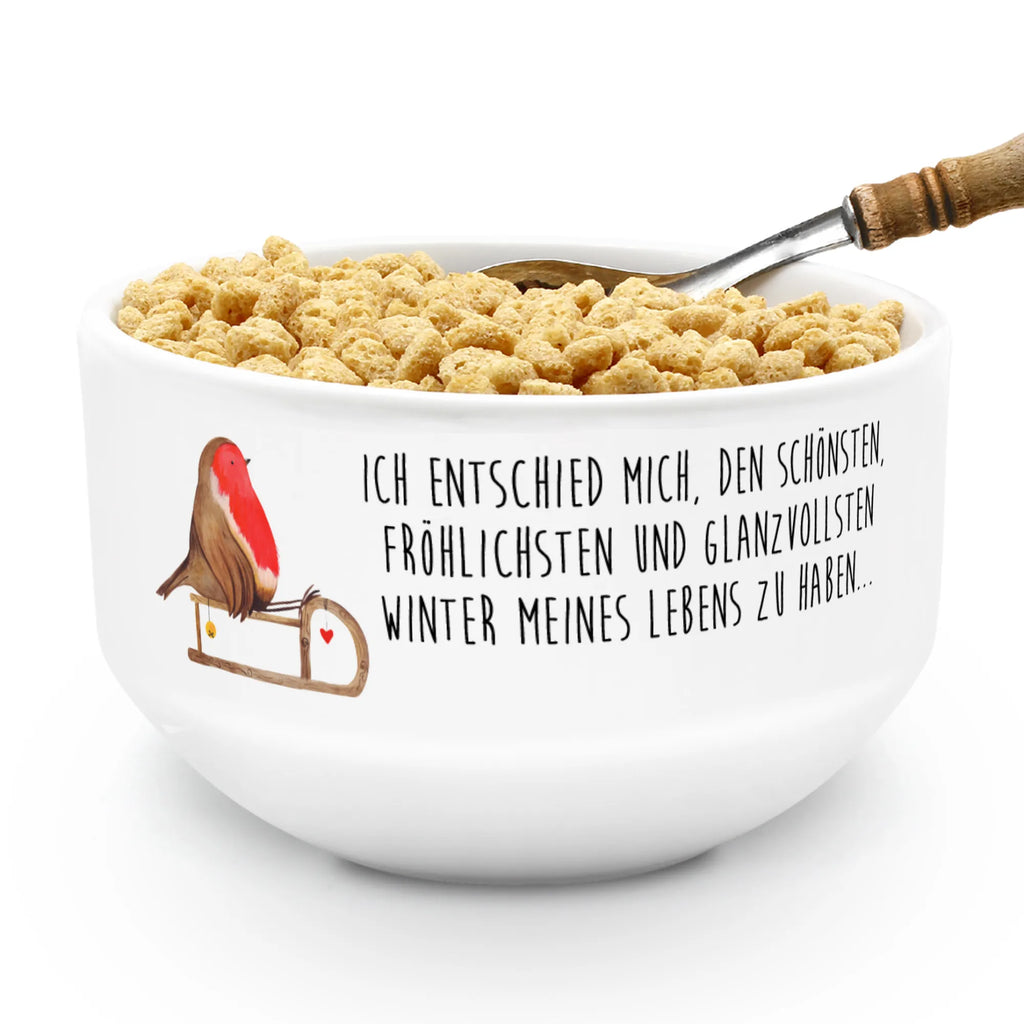 miska na musli rudzik sanki Zima, Boże Narodzenie, dekoracje świąteczne, Mikołaj, Adwent, Wigilia, zimowy motyw