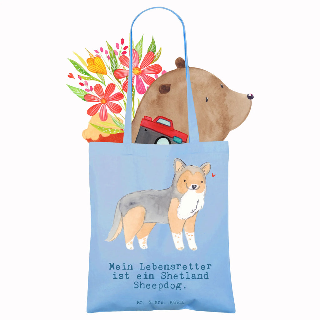 Tragetasche Shetland Sheepdog Lebensretter Tragetasche, Einkaufstasche, Tasche, Jutetasche, Jutebeutel, Einkaufstüte, Stofftasche, Schultertasche, Beutel, Umhängetasche, Strandtasche, Badetasche, Beuteltasche, Stoffbeutel, Laptoptasche, Shopper, Hund, Hunderasse, Rassehund, Hundebesitzer, Geschenk, Tierfreund, Schenken, Welpe, Sheltie, Shetland Sheepdog