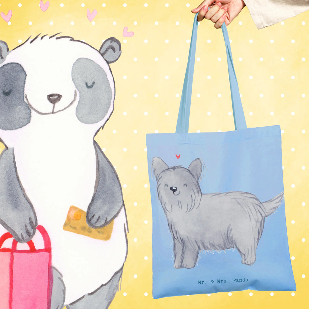 Tragetasche Skye Terrier Lebensretter Shopper, Stoffbeutel, Laptoptasche, Jutetasche, Tasche, Umhängetasche, Tragetasche, Badetasche, Schultertasche, Stofftasche, Einkaufstüte, Beutel, Beuteltasche, Strandtasche, Jutebeutel, Einkaufstasche, Hund, Hunderasse, Rassehund, Hundebesitzer, Geschenk, Tierfreund, Schenken, Welpe, Terrier, Skye Terrier