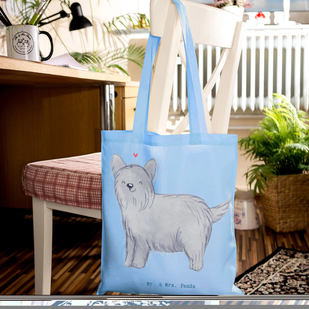 Tragetasche Skye Terrier Lebensretter Shopper, Stoffbeutel, Laptoptasche, Jutetasche, Tasche, Umhängetasche, Tragetasche, Badetasche, Schultertasche, Stofftasche, Einkaufstüte, Beutel, Beuteltasche, Strandtasche, Jutebeutel, Einkaufstasche, Hund, Hunderasse, Rassehund, Hundebesitzer, Geschenk, Tierfreund, Schenken, Welpe, Terrier, Skye Terrier