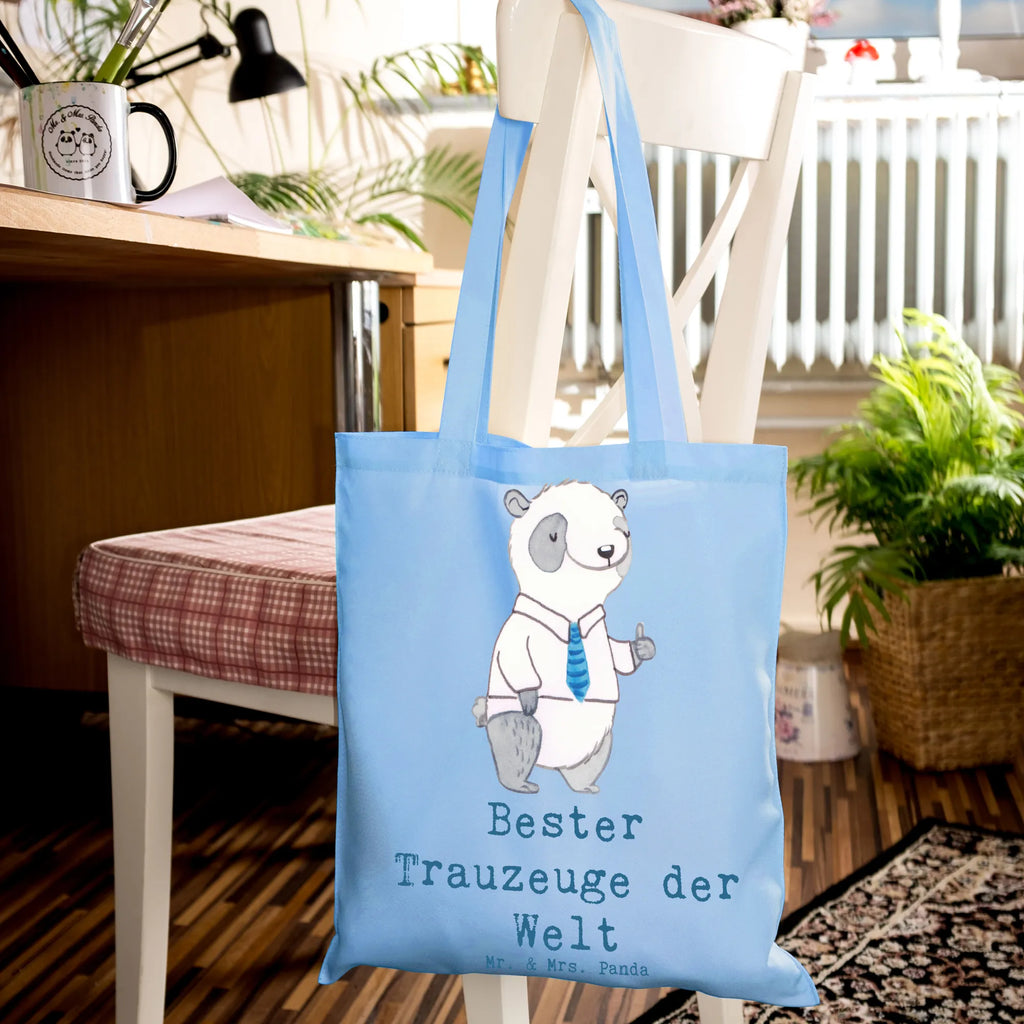 Tragetasche Panda Bester Trauzeuge der Welt Beuteltasche, Tasche, Laptoptasche, Strandtasche, Beutel, Stofftasche, Tragetasche, Stoffbeutel, Jutebeutel, Einkaufstasche, Badetasche, Einkaufstüte, Schultertasche, Jutetasche, Umhängetasche, Shopper, für, Dankeschön, Geschenk, Schenken, Geburtstag, Geburtstagsgeschenk, Geschenkidee, Danke, Bedanken, Mitbringsel, Freude machen, Geschenktipp, Heirat, Trauzeuge, Standesamt, Hochzeit, Trauhzeuge, Braut, Bräutigam, Kirche, Trauung, JGA