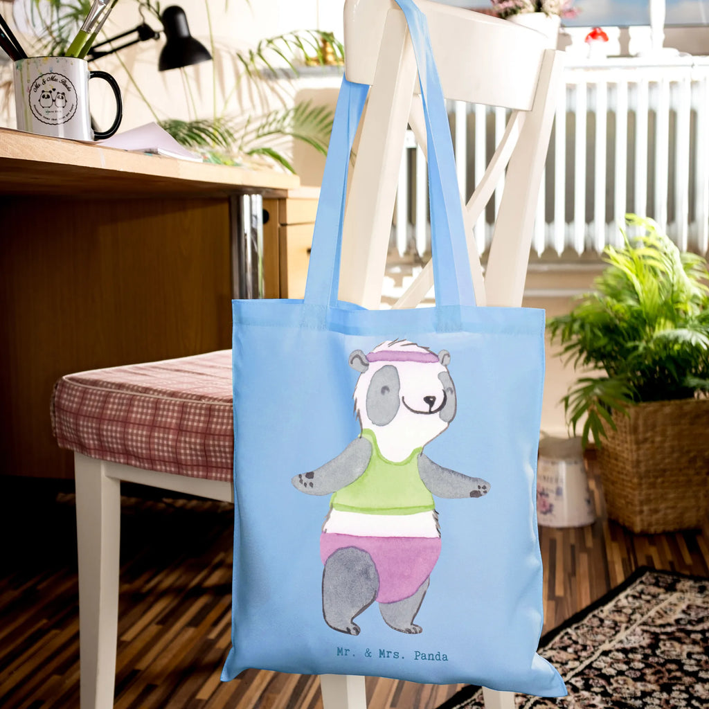 Tragetasche Panda Aerobic Jutetasche, Laptoptasche, Strandtasche, Badetasche, Jutebeutel, Beutel, Schultertasche, Einkaufstüte, Beuteltasche, Einkaufstasche, Shopper, Stoffbeutel, Tragetasche, Tasche, Stofftasche, Umhängetasche, Geschenk, Sport, Sportart, Hobby, Schenken, Danke, Dankeschön, Auszeichnung, Gewinn, Sportler, Aerobic, Fitnessstudio, Aerobic Fitness