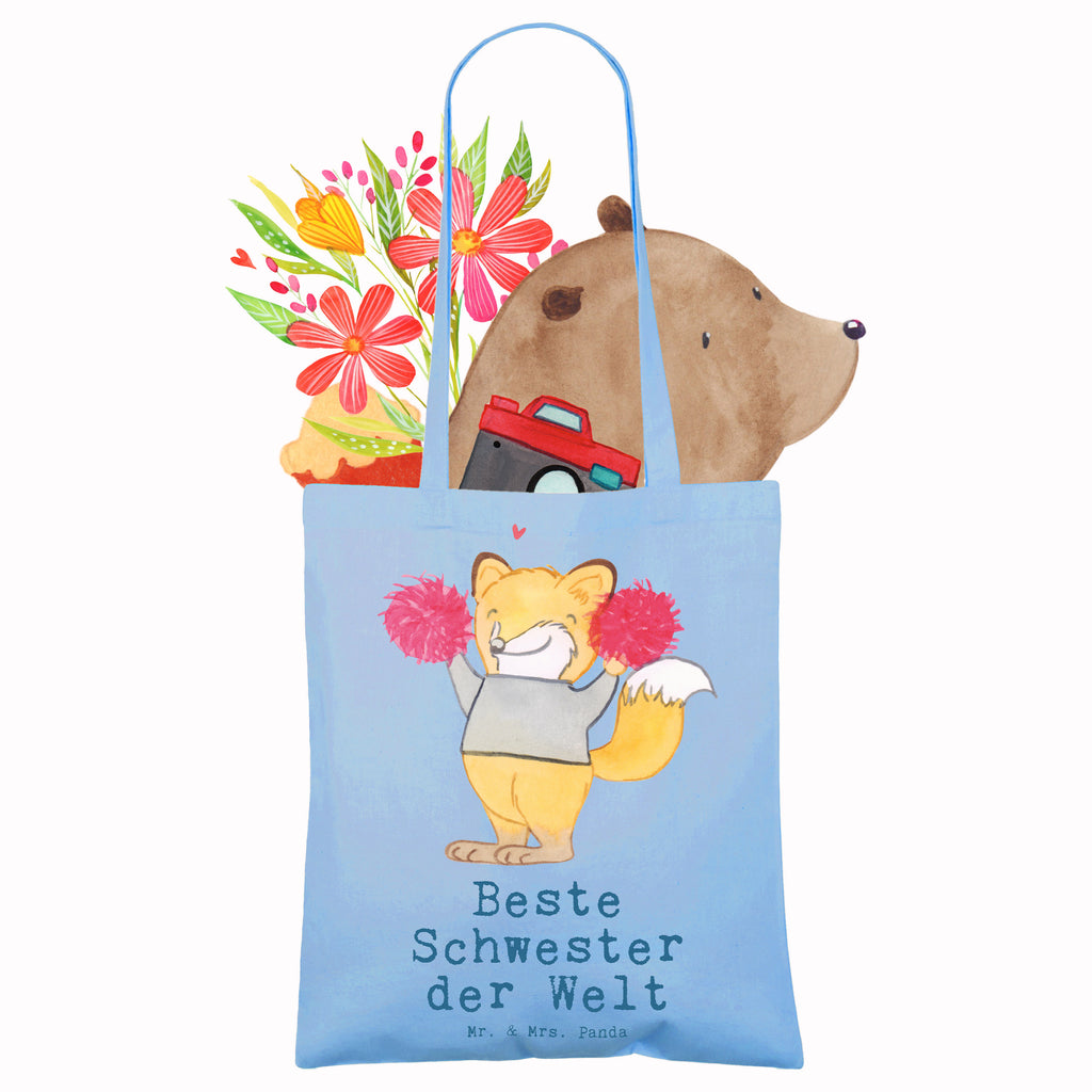 Tragetasche Fuchs Beste Schwester der Welt Shopper, Stoffbeutel, Badetasche, Strandtasche, Tasche, Einkaufstasche, Beuteltasche, Stofftasche, Jutetasche, Schultertasche, Umhängetasche, Tragetasche, Laptoptasche, Beutel, Jutebeutel, Einkaufstüte, für, Dankeschön, Geschenk, Schenken, Geburtstag, Geburtstagsgeschenk, Geschenkidee, Danke, Bedanken, Mitbringsel, Freude machen, Geschenktipp, Familie, Kleinigkeit, Sister, Schwesterherz, Beste, Schwester, Geschwister, Tochter