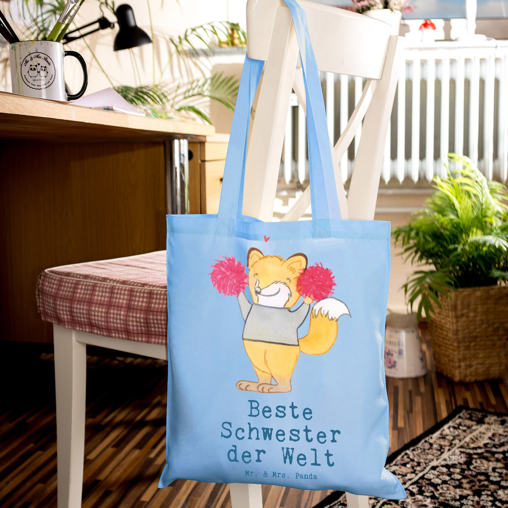 Tragetasche Fuchs Beste Schwester der Welt Shopper, Stoffbeutel, Badetasche, Strandtasche, Tasche, Einkaufstasche, Beuteltasche, Stofftasche, Jutetasche, Schultertasche, Umhängetasche, Tragetasche, Laptoptasche, Beutel, Jutebeutel, Einkaufstüte, für, Dankeschön, Geschenk, Schenken, Geburtstag, Geburtstagsgeschenk, Geschenkidee, Danke, Bedanken, Mitbringsel, Freude machen, Geschenktipp, Familie, Kleinigkeit, Sister, Schwesterherz, Beste, Schwester, Geschwister, Tochter