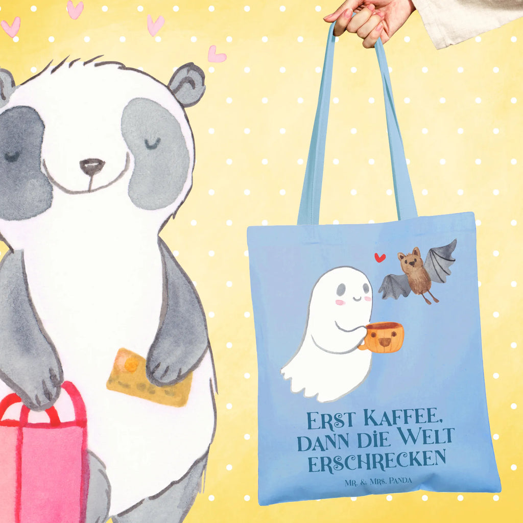 Tote bag Ghost Coffee Tasche, Strandtasche, Schultertasche, Stofftasche, Einkaufstüte, Tragetasche, Stoffbeutel, Jutebeutel, Umhängetasche, Beutel, Beuteltasche, Laptoptasche, Shopper, Einkaufstasche, Badetasche, Jutetasche, Halloween, Deko, Martinssingen, Dekoration, Geschenke, Schenken, Gespenst, Kaffee