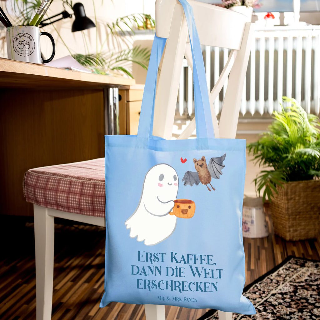 Tote bag Ghost Coffee Tasche, Strandtasche, Schultertasche, Stofftasche, Einkaufstüte, Tragetasche, Stoffbeutel, Jutebeutel, Umhängetasche, Beutel, Beuteltasche, Laptoptasche, Shopper, Einkaufstasche, Badetasche, Jutetasche, Halloween, Deko, Martinssingen, Dekoration, Geschenke, Schenken, Gespenst, Kaffee