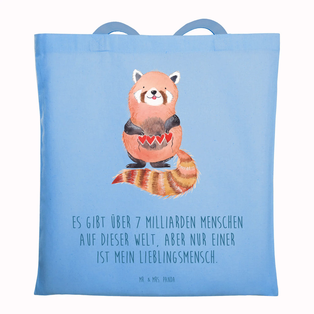 Tote bag red panda Stoffbeutel, Beuteltasche, Shopper, Einkaufstüte, Beutel, Umhängetasche, Einkaufstasche, Badetasche, Stofftasche, Jutebeutel, Schultertasche, Tragetasche, Laptoptasche, Jutetasche, Tasche, Strandtasche, Tiermotive, Gute Laune, lustige Sprüche, Tiere, Panda, Rot, Liebling, Lieblingsmensch, Liebe, Herz
