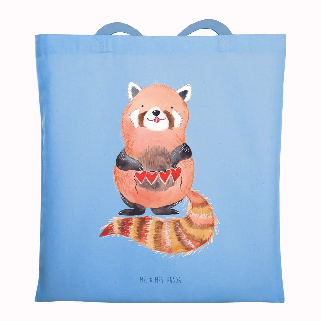 Tote bag red panda Stoffbeutel, Beuteltasche, Shopper, Einkaufstüte, Beutel, Umhängetasche, Einkaufstasche, Badetasche, Stofftasche, Jutebeutel, Schultertasche, Tragetasche, Laptoptasche, Jutetasche, Tasche, Strandtasche, Tiermotive, Gute Laune, lustige Sprüche, Tiere, Panda, Rot, Liebling, Lieblingsmensch, Liebe, Herz