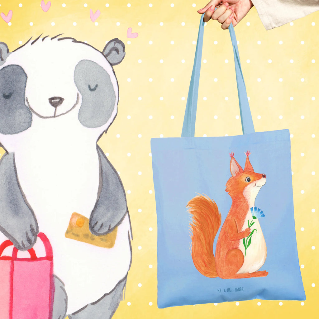 Tote bag Squirrel flower pouch, cotton bag, Carrier bag, cloth bag, shopper, bag, shoulder bag, jute bag, shopping bag, small animals, cute, funny, cute animal motives, hand drawn, small world, funny sayings, good mood, happy, gifts, gift ideas, special gifts, animal lover, card, positive saying, fun, Squirrel, laughter, saying decoration, squirrel, motivation pictures, happy saying, motivation sayings