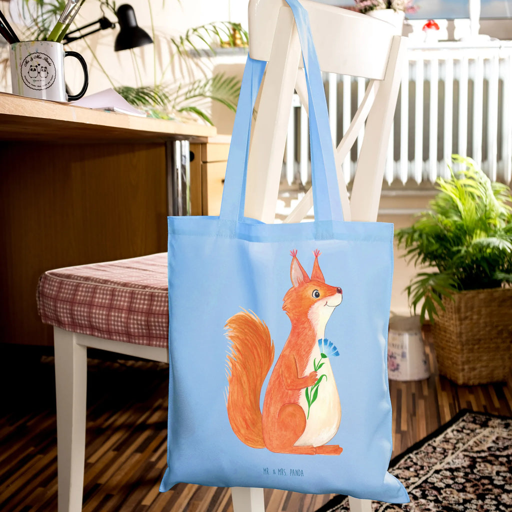 Tote bag Squirrel flower pouch, cotton bag, Carrier bag, cloth bag, shopper, bag, shoulder bag, jute bag, shopping bag, small animals, cute, funny, cute animal motives, hand drawn, small world, funny sayings, good mood, happy, gifts, gift ideas, special gifts, animal lover, card, positive saying, fun, Squirrel, laughter, saying decoration, squirrel, motivation pictures, happy saying, motivation sayings