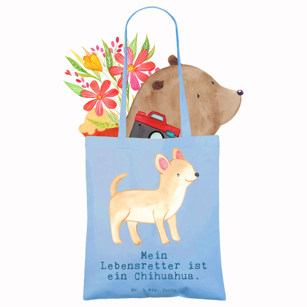 Tote bag Chihuahua Lifesaver Strandtasche, Badetasche, Tragetasche, Stofftasche, Stoffbeutel, Laptoptasche, Umhängetasche, Schultertasche, Beuteltasche, Beutel, Tasche, Jutebeutel, Jutetasche, Einkaufstasche, Einkaufstüte, Shopper, Hund, Hunderasse, Rassehund, Hundebesitzer, Geschenk, Tierfreund, Schenken, Welpe, Chihuahua
