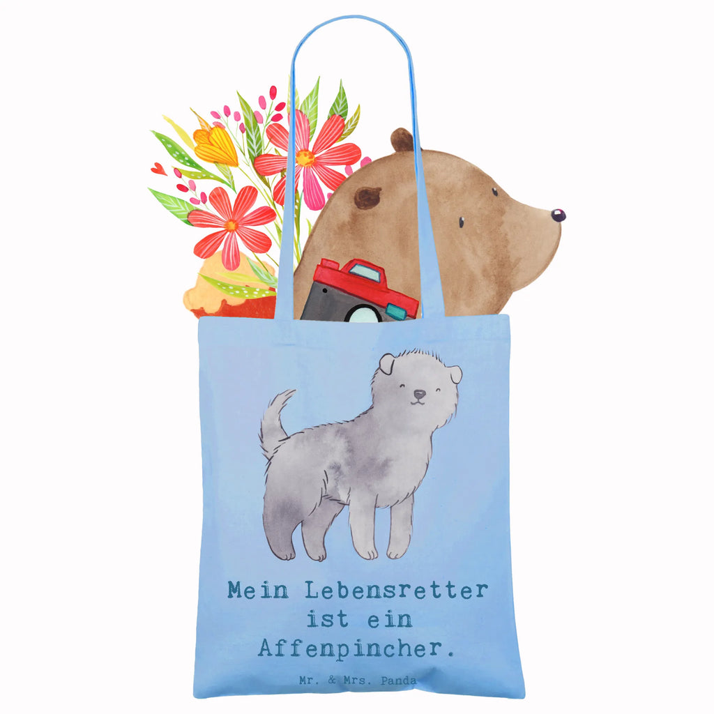 Tote bag Affenpinscher Lifesaver Stofftasche, Badetasche, Strandtasche, Shopper, Laptoptasche, Beuteltasche, Stoffbeutel, Jutebeutel, Jutetasche, Beutel, Einkaufstasche, Tasche, Umhängetasche, Schultertasche, Einkaufstüte, Tragetasche, Hund, Hunderasse, Rassehund, Hundebesitzer, Geschenk, Tierfreund, Schenken, Welpe, Affenpincher