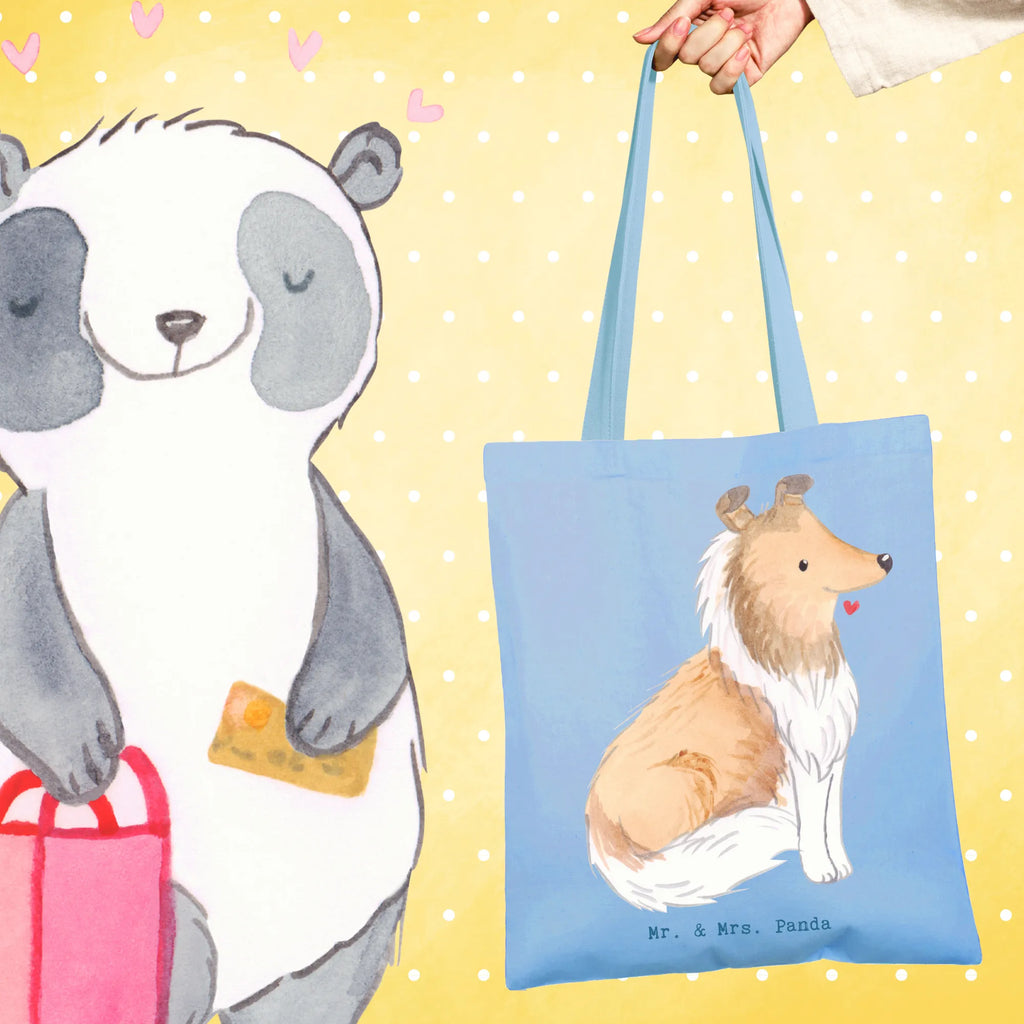 Tote bag Long-haired Collie Moment Stoffbeutel, Tasche, Laptoptasche, Einkaufstüte, Jutetasche, Schultertasche, Umhängetasche, Strandtasche, Einkaufstasche, Shopper, Tragetasche, Beutel, Stofftasche, Jutebeutel, Beuteltasche, Badetasche, Hund, Hunderasse, Rassehund, Hundebesitzer, Geschenk, Tierfreund, Schenken, Welpe, Langhaar Collie, britischer Hütehund