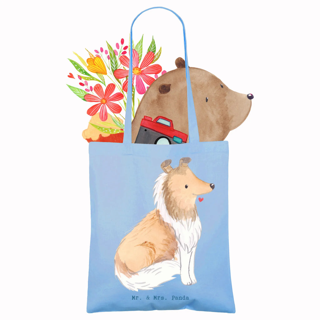 Tote bag Long-haired Collie Moment Stoffbeutel, Tasche, Laptoptasche, Einkaufstüte, Jutetasche, Schultertasche, Umhängetasche, Strandtasche, Einkaufstasche, Shopper, Tragetasche, Beutel, Stofftasche, Jutebeutel, Beuteltasche, Badetasche, Hund, Hunderasse, Rassehund, Hundebesitzer, Geschenk, Tierfreund, Schenken, Welpe, Langhaar Collie, britischer Hütehund