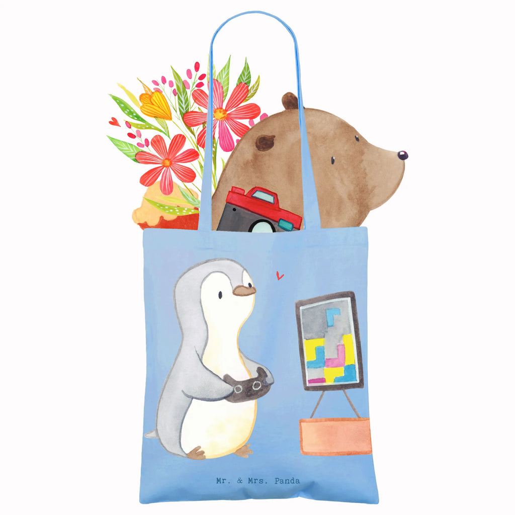Tote bag penguin Gamble Tasche, Schultertasche, Stofftasche, Jutetasche, Beuteltasche, Shopper, Laptoptasche, Jutebeutel, Stoffbeutel, Tragetasche, Einkaufstasche, Beutel, Badetasche, Einkaufstüte, Umhängetasche, Strandtasche, Geschenk, Sport, Sportart, Hobby, Schenken, Danke, Dankeschön, Auszeichnung, Gewinn, Sportler, Zocken, Videogames, Gaming, Videospiele