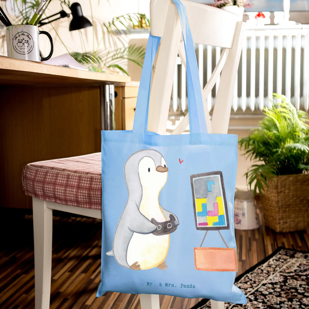 Tote bag penguin Gamble Tasche, Schultertasche, Stofftasche, Jutetasche, Beuteltasche, Shopper, Laptoptasche, Jutebeutel, Stoffbeutel, Tragetasche, Einkaufstasche, Beutel, Badetasche, Einkaufstüte, Umhängetasche, Strandtasche, Geschenk, Sport, Sportart, Hobby, Schenken, Danke, Dankeschön, Auszeichnung, Gewinn, Sportler, Zocken, Videogames, Gaming, Videospiele