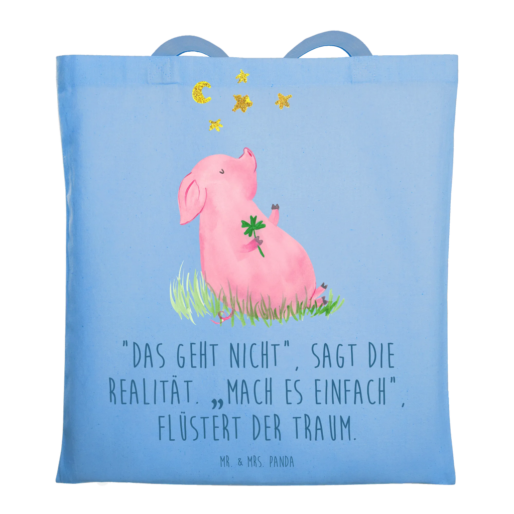 Tote bag Pig Luck cloth bag, bag, shopper, shopping bag, jute bag, pouch, Carrier bag, shoulder bag, cotton bag, small animals, cute, funny, cute animal motives, hand drawn, small world, funny sayings, good mood, happy, gifts, gift ideas, special gifts, animal lover, card, motivation, goals, lucky charm, asterisks, piglet, pig, stars, Lucky bastard. Luck, dreams