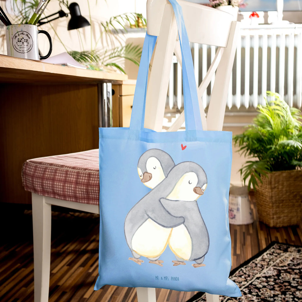 Tote bag penguins Cuddle Beutel, Laptoptasche, Jutetasche, Stofftasche, Einkaufstüte, Strandtasche, Einkaufstasche, Shopper, Badetasche, Tasche, Schultertasche, Beuteltasche, Jutebeutel, Stoffbeutel, Tragetasche, Umhängetasche, Liebe, Partner, Freund, Freundin, Ehemann, Ehefrau, Heiraten, Verlobung, Heiratsantrag, Liebesgeschenk, Jahrestag, Hocheitstag, Geschenk für Partner, für Männer, Hochzeitstag, Geschenk für Freundin, Geschenk für Frauen, Liebesbeweis, für Ehemann, Valentinstag, Mitbringsel