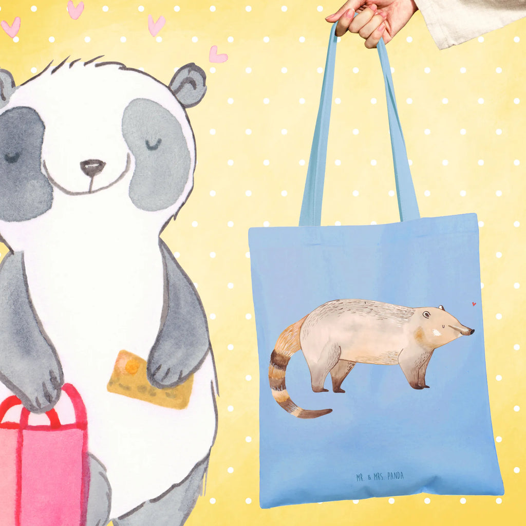 Tote bag Coati Tragetasche, Shopper, Einkaufstüte, Tasche, Strandtasche, Umhängetasche, Beuteltasche, Jutetasche, Jutebeutel, Stofftasche, Einkaufstasche, Badetasche, Beutel, Schultertasche, Laptoptasche, Stoffbeutel, Tiermotive, Gute Laune, lustige Sprüche, Tiere, Rüsselbär, Nasenbär, Bär, Nasenbären