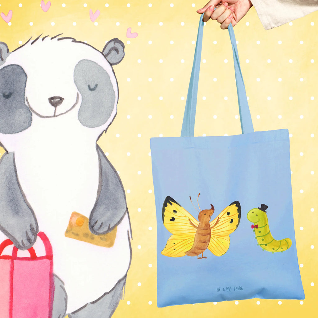 Tote bag Caterpillar butterfly jute bag, cotton bag, shopping bag, bag, shoulder bag, pouch, Carrier bag, cloth bag, shopper, small animals, cute, funny, cute animal motives, hand drawn, small world, funny sayings, good mood, happy, gifts, gift ideas, special gifts, animal lover, card, butterfly, growing up, cocoon, hat, lemon butterfly, beauty, development, Caterpillar