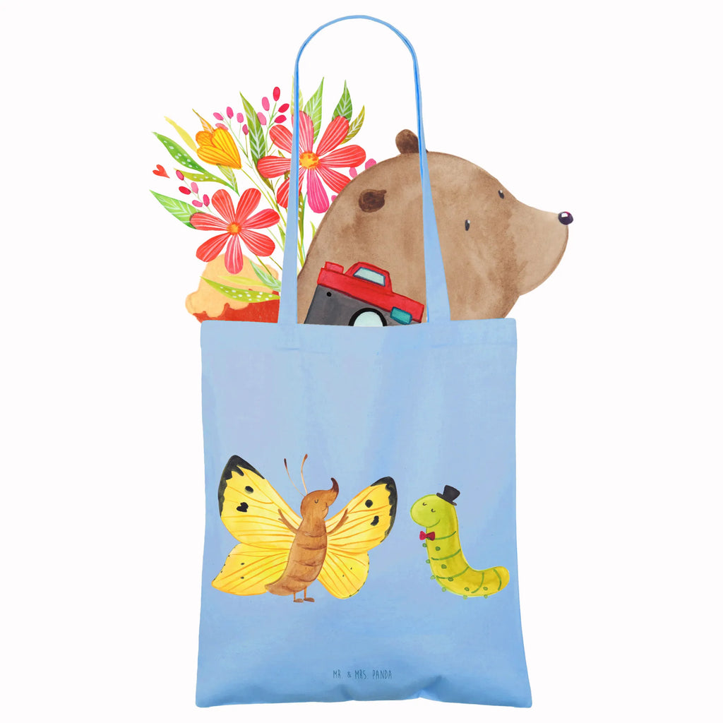 Tote bag Caterpillar butterfly jute bag, cotton bag, shopping bag, bag, shoulder bag, pouch, Carrier bag, cloth bag, shopper, small animals, cute, funny, cute animal motives, hand drawn, small world, funny sayings, good mood, happy, gifts, gift ideas, special gifts, animal lover, card, butterfly, growing up, cocoon, hat, lemon butterfly, beauty, development, Caterpillar