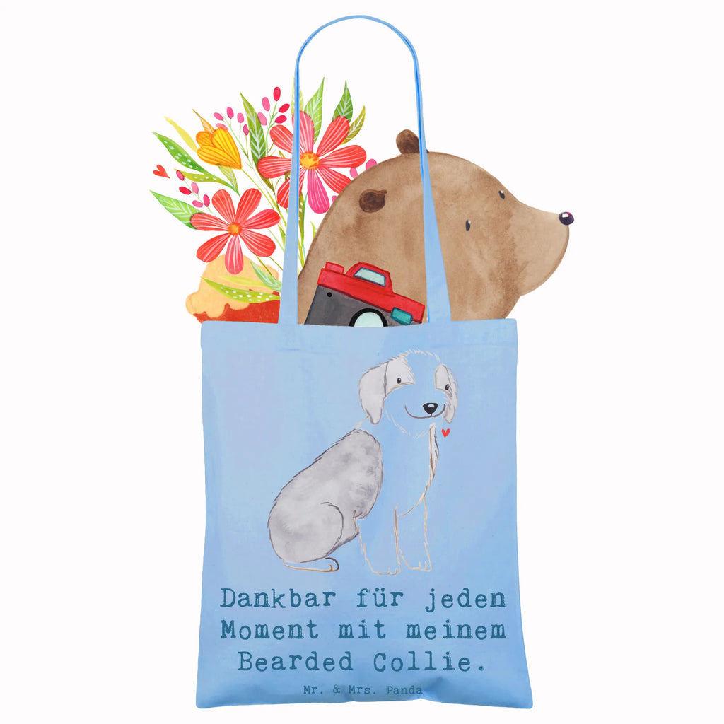 Tote bag Bearded Collie moment Shopper, Jutetasche, Beutel, Laptoptasche, Tasche, Stoffbeutel, Einkaufstüte, Tragetasche, Jutebeutel, Stofftasche, Schultertasche, Strandtasche, Beuteltasche, Einkaufstasche, Umhängetasche, Badetasche, Hund, Hunderasse, Rassehund, Hundebesitzer, Geschenk, Tierfreund, Schenken, Welpe, Bearded Collie, britischer Hütehund