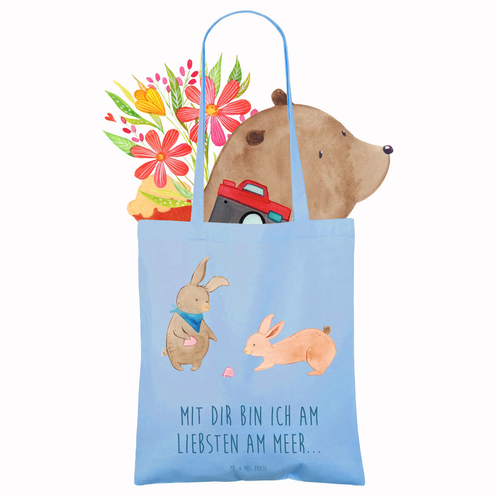 Tote bag Bunnies with seashell shopper, pouch, cotton bag, shopping bag, Carrier bag, jute bag, bag, cloth bag, shoulder bag, Family, Father's Day, Mother's Day, brother, sister, Mom, Dad, sea, girlfriend, best friends, BFF, rabbits, shells, best friend, girlfriends, collecting shells