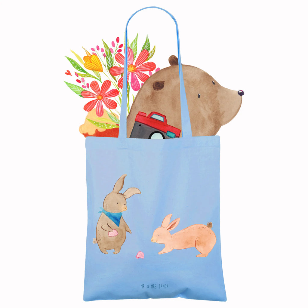 Tote bag Bunnies with seashell shopper, pouch, cotton bag, shopping bag, Carrier bag, jute bag, bag, cloth bag, shoulder bag, Family, Father's Day, Mother's Day, brother, sister, Mom, Dad, sea, girlfriend, best friends, BFF, rabbits, shells, best friend, girlfriends, collecting shells
