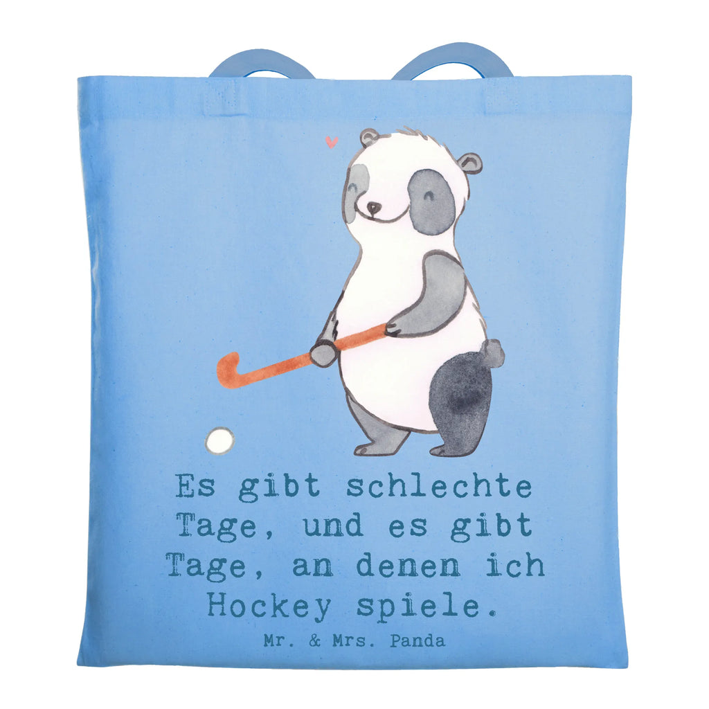 Tragetasche Panda Hockey spielen Beutel, Tasche, Jutetasche, Umhängetasche, Stoffbeutel, Strandtasche, Einkaufstüte, Beuteltasche, Einkaufstasche, Laptoptasche, Badetasche, Shopper, Stofftasche, Jutebeutel, Tragetasche, Schultertasche, Geschenk, Sport, Sportart, Hobby, Schenken, Danke, Dankeschön, Auszeichnung, Gewinn, Sportler, Feldhockey, Hockey spielen, Hockey Verein, Hockeyschläger