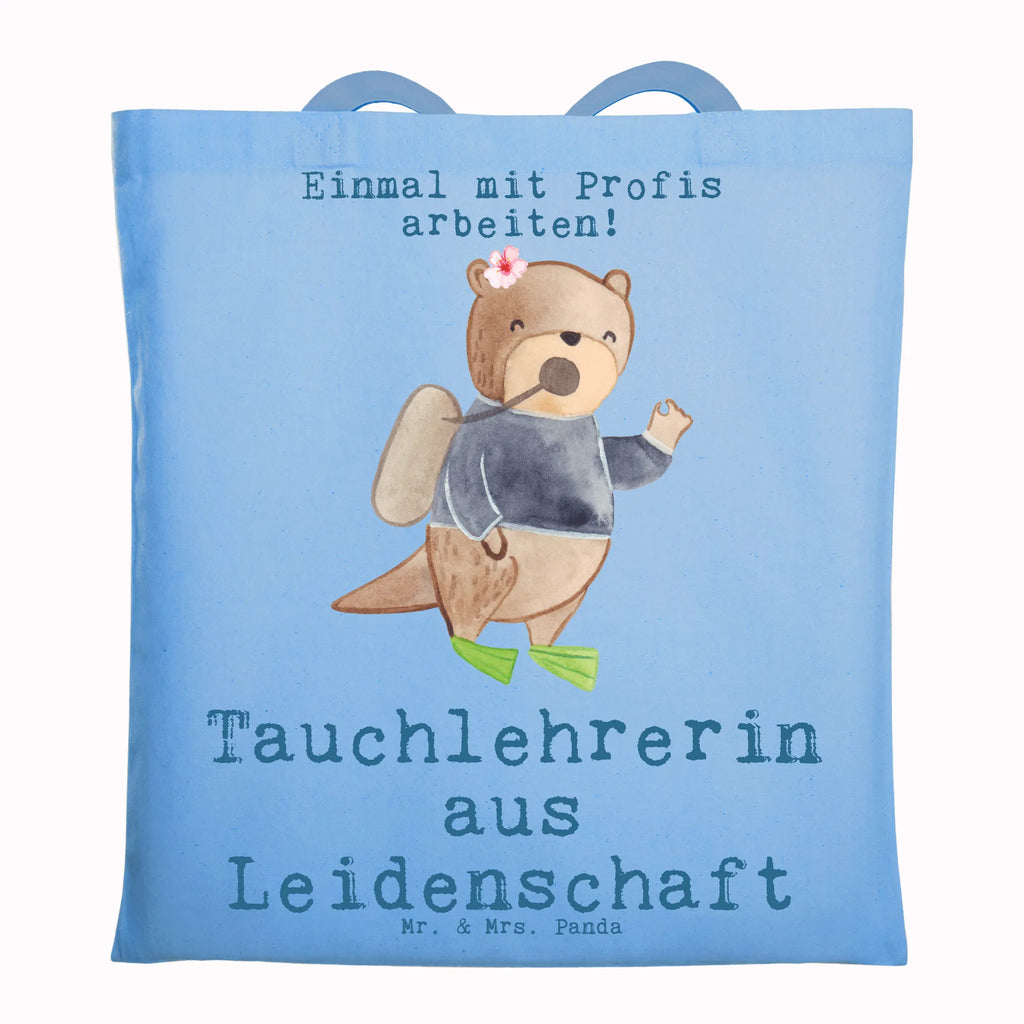 Tote bag diving instructor Passion Beuteltasche, Jutebeutel, Stofftasche, Shopper, Beutel, Einkaufstasche, Badetasche, Schultertasche, Umhängetasche, Tragetasche, Strandtasche, Laptoptasche, Einkaufstüte, Stoffbeutel, Tasche, Jutetasche, Beruf, Ausbildung, Jubiläum, Abschied, Rente, Kollege, Kollegin, Geschenk, Schenken, Arbeitskollege, Mitarbeiter, Firma, Danke, Dankeschön