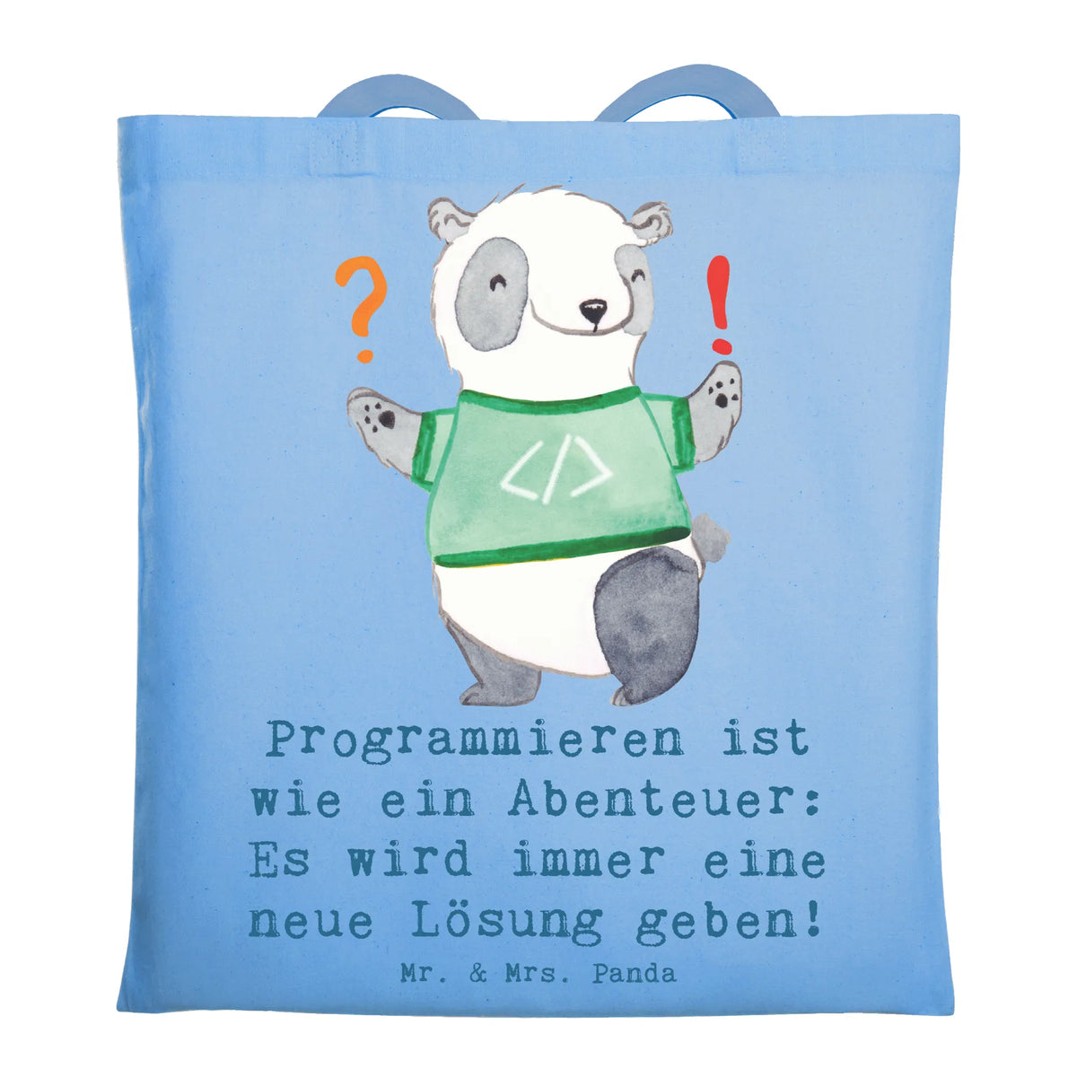 Tote bag Panda Programmer Adventure best, farewell gift, passing exam, anniversary, gift, retirement, promotion, gift idea, job start, profession, sayings