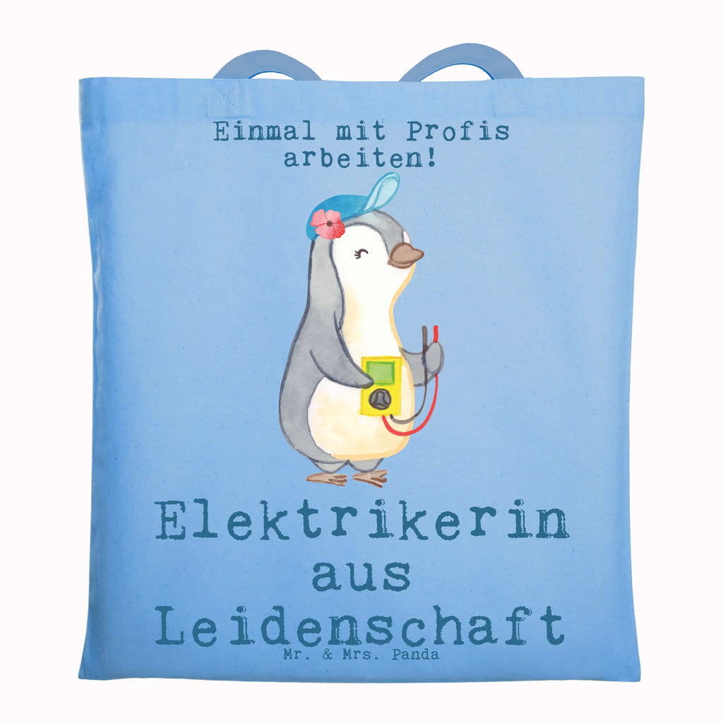 Tragetasche Elektrikerin aus Leidenschaft Schultertasche, Stofftasche, Jutebeutel, Strandtasche, Einkaufstüte, Badetasche, Stoffbeutel, Shopper, Beuteltasche, Jutetasche, Tasche, Laptoptasche, Einkaufstasche, Beutel, Tragetasche, Umhängetasche, Beruf, Ausbildung, Jubiläum, Abschied, Rente, Kollege, Kollegin, Geschenk, Schenken, Arbeitskollege, Mitarbeiter, Firma, Danke, Dankeschön, Elektromeisterin, Elektronmonteurin, Elektrotechnikerin, Elektrikerin, Gesellenprüfung, Elektroinstallateurin