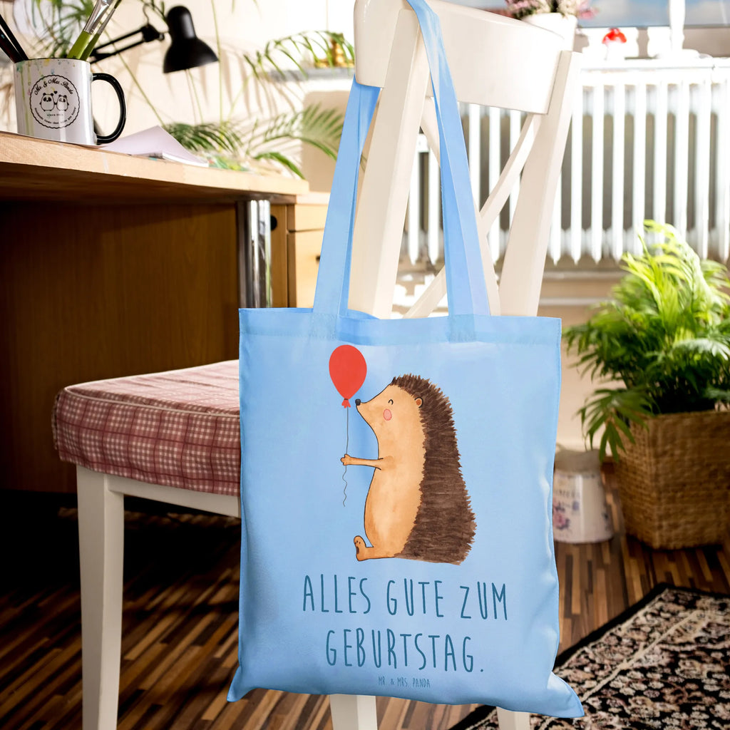 Tragetasche Igel Luftballon Jutetasche, Einkaufstasche, Stoffbeutel, Schultertasche, Laptoptasche, Beuteltasche, Tasche, Umhängetasche, Badetasche, Shopper, Stofftasche, Jutebeutel, Einkaufstüte, Tragetasche, Strandtasche, Beutel, Tiermotive, Gute Laune, lustige Sprüche, Tiere, Geburtstagskind, Geburtstag, Happy Birthday, Herzlichen Glückwunsch, Ballon, Glückwunsch, Igel