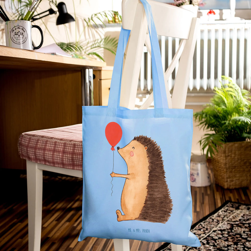 Tragetasche Igel Luftballon Jutetasche, Einkaufstasche, Stoffbeutel, Schultertasche, Laptoptasche, Beuteltasche, Tasche, Umhängetasche, Badetasche, Shopper, Stofftasche, Jutebeutel, Einkaufstüte, Tragetasche, Strandtasche, Beutel, Tiermotive, Gute Laune, lustige Sprüche, Tiere, Geburtstagskind, Geburtstag, Happy Birthday, Herzlichen Glückwunsch, Ballon, Glückwunsch, Igel