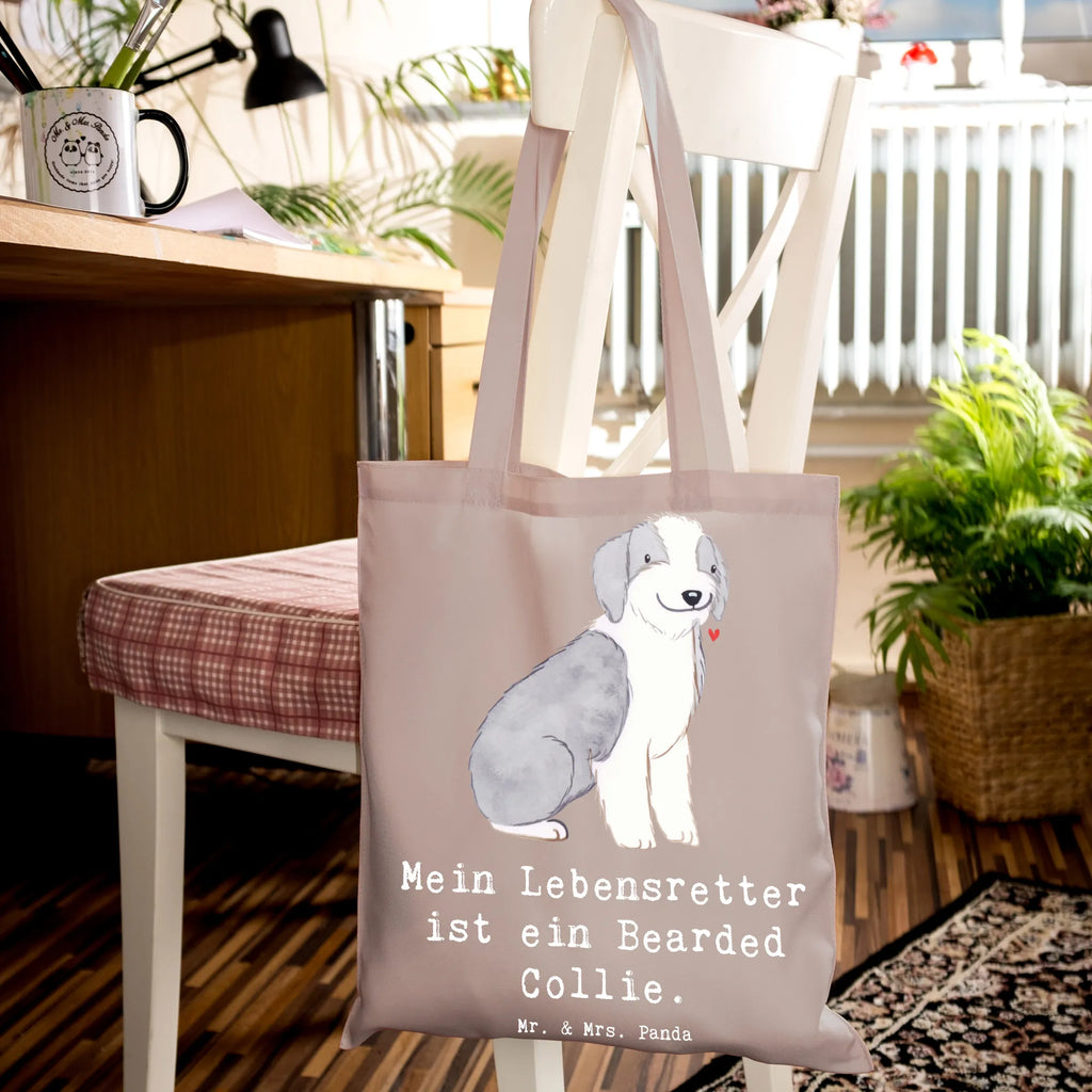 Tote bag Bearded Collie Lifesaver shopper, cloth bag, Carrier bag, jute bag, pouch, shopping bag, cotton bag, shoulder bag, bag, Dog, dog breed, purebred dog, dog owner, gift, animal lover, giving, puppy