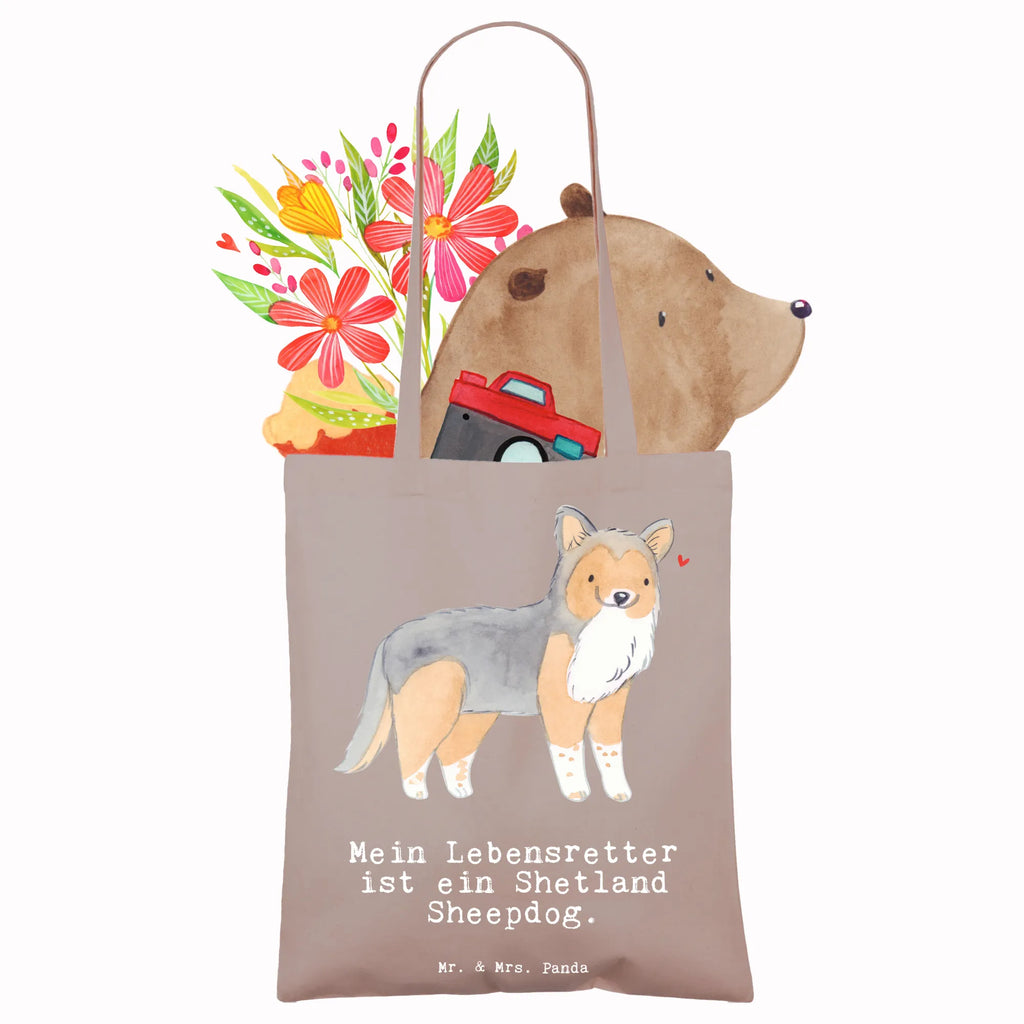 Tragetasche Shetland Sheepdog Lebensretter Tragetasche, Einkaufstasche, Tasche, Jutetasche, Jutebeutel, Einkaufstüte, Stofftasche, Schultertasche, Beutel, Umhängetasche, Strandtasche, Badetasche, Beuteltasche, Stoffbeutel, Laptoptasche, Shopper, Hund, Hunderasse, Rassehund, Hundebesitzer, Geschenk, Tierfreund, Schenken, Welpe, Sheltie, Shetland Sheepdog