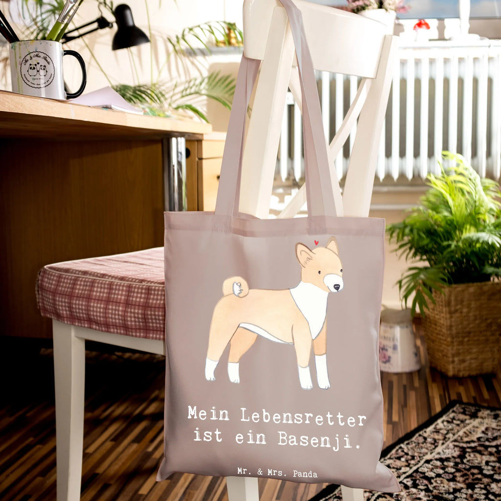 Tragetasche Basenji Lebensretter Stofftasche, Jutebeutel, Einkaufstüte, Jutetasche, Shopper, Strandtasche, Laptoptasche, Beutel, Beuteltasche, Einkaufstasche, Tragetasche, Tasche, Umhängetasche, Stoffbeutel, Schultertasche, Badetasche, Hund, Hunderasse, Rassehund, Hundebesitzer, Geschenk, Tierfreund, Schenken, Welpe, Kongo-Terrier, Basenji