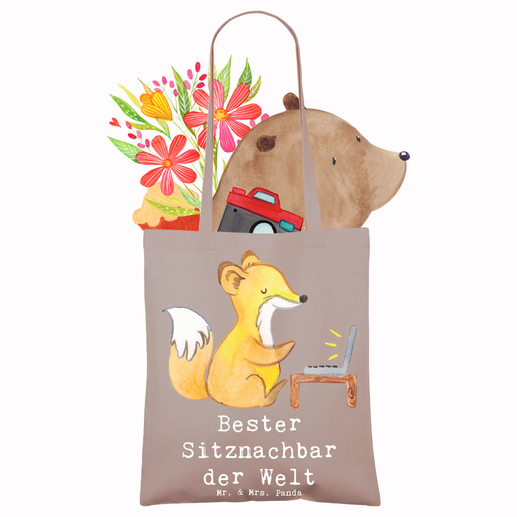 Tote bag Fox Best seat neighbor in the world shoulder bag, cotton bag, jute bag, cloth bag, shopping bag, Carrier bag, pouch, shopper, bag, for, thank you, gift, giving, birthday, birthday present, gift idea, souvenir, make you happy, gift tip, table neighbor, college, seminar, fellow student, classmate, school, Seat neighbor, university, chair neighbor, neighbor
