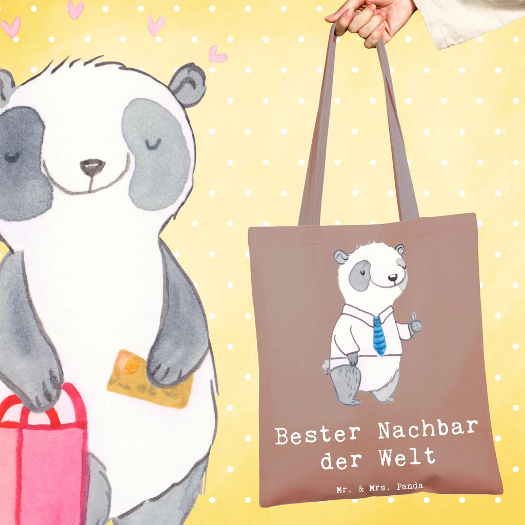 Tragetasche Panda Bester Nachbar der Welt Shopper, Jutebeutel, Beuteltasche, Beutel, Strandtasche, Badetasche, Tasche, Stofftasche, Laptoptasche, Stoffbeutel, Tragetasche, Schultertasche, Einkaufstüte, Einkaufstasche, Umhängetasche, Jutetasche, für, Dankeschön, Geschenk, Schenken, Geburtstag, Geburtstagsgeschenk, Geschenkidee, Danke, Bedanken, Mitbringsel, Freude machen, Geschenktipp, Nachbarschaft, Nachbar, Angrenzer, Anwohner, Freundschaft, Nachbarn, Freund, Bewohner