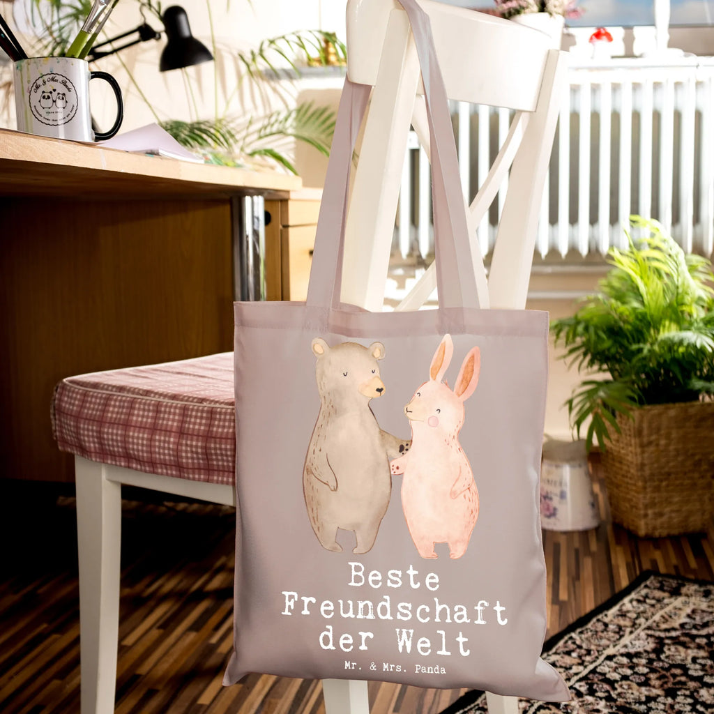 Tote bag Hare Best Friendship in the World Tasche, Shopper, Tragetasche, Beutel, Schultertasche, Laptoptasche, Einkaufstüte, Stofftasche, Badetasche, Stoffbeutel, Strandtasche, Jutebeutel, Beuteltasche, Umhängetasche, Einkaufstasche, Jutetasche, für, Dankeschön, Geschenk, Schenken, Geburtstag, Geburtstagsgeschenk, Geschenkidee, Danke, Bedanken, Mitbringsel, Freude machen, Geschenktipp, Freund, best friends, Kumpel, Clique, bae, Freunde fürs Leben, Freundschaft, Freundin, Freunde, bff