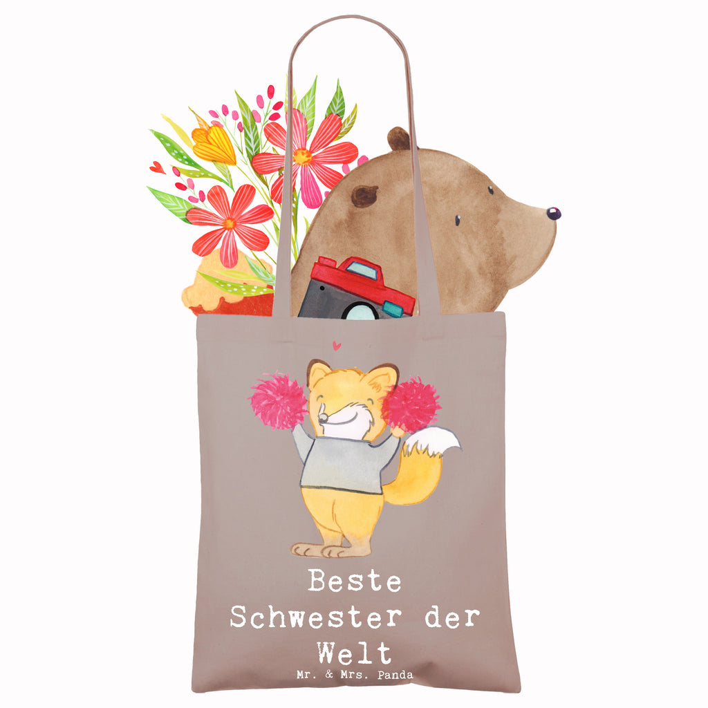 Tragetasche Fuchs Beste Schwester der Welt Shopper, Stoffbeutel, Badetasche, Strandtasche, Tasche, Einkaufstasche, Beuteltasche, Stofftasche, Jutetasche, Schultertasche, Umhängetasche, Tragetasche, Laptoptasche, Beutel, Jutebeutel, Einkaufstüte, für, Dankeschön, Geschenk, Schenken, Geburtstag, Geburtstagsgeschenk, Geschenkidee, Danke, Bedanken, Mitbringsel, Freude machen, Geschenktipp, Familie, Kleinigkeit, Sister, Schwesterherz, Beste, Schwester, Geschwister, Tochter