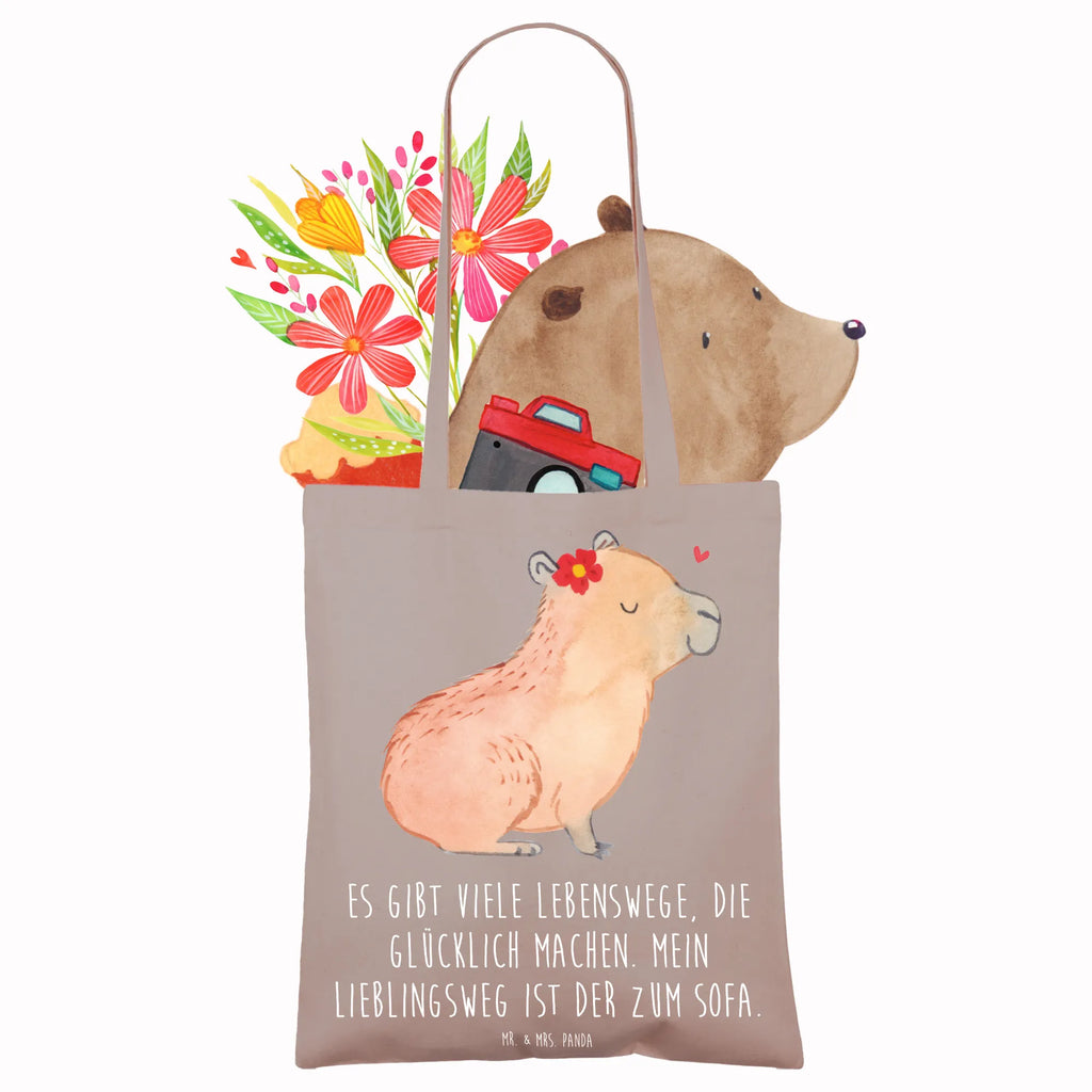 Tragetasche Capybara Blume Beuteltasche, Badetasche, Shopper, Jutebeutel, Tasche, Schultertasche, Stofftasche, Strandtasche, Tragetasche, Laptoptasche, Jutetasche, Einkaufstüte, Stoffbeutel, Umhängetasche, Beutel, Einkaufstasche, Tiermotive, Gute Laune, lustige Sprüche, Tiere, Capybara