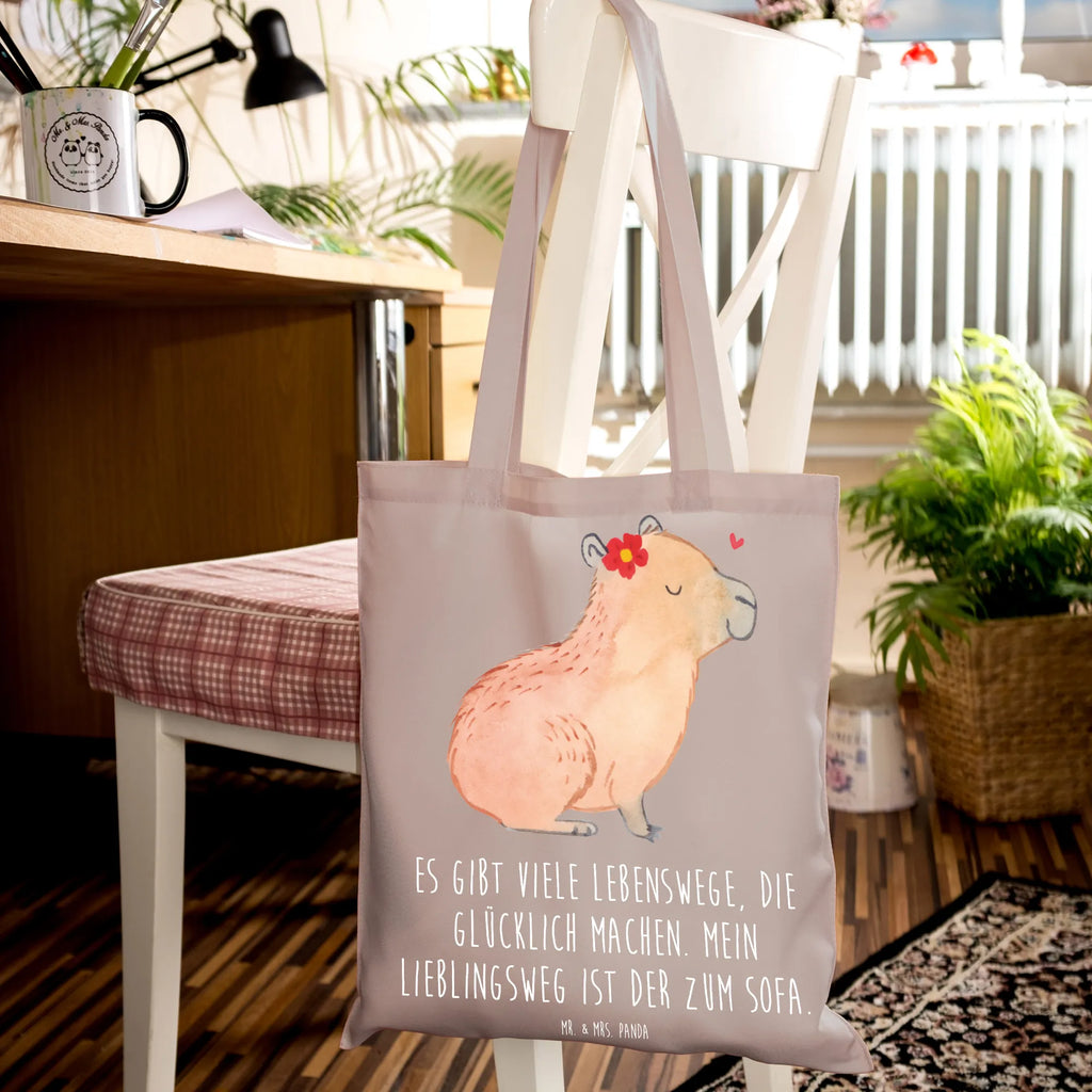 Tragetasche Capybara Blume Beuteltasche, Badetasche, Shopper, Jutebeutel, Tasche, Schultertasche, Stofftasche, Strandtasche, Tragetasche, Laptoptasche, Jutetasche, Einkaufstüte, Stoffbeutel, Umhängetasche, Beutel, Einkaufstasche, Tiermotive, Gute Laune, lustige Sprüche, Tiere, Capybara