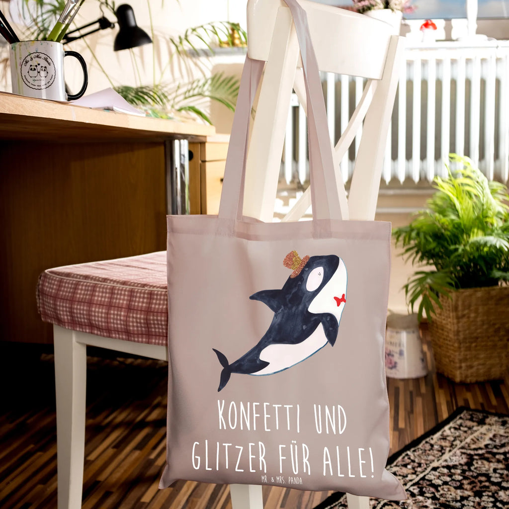 Tote bag orca cylinder Beutel, Jutebeutel, Shopper, Umhängetasche, Laptoptasche, Strandtasche, Stoffbeutel, Schultertasche, Tasche, Badetasche, Jutetasche, Einkaufstüte, Beuteltasche, Einkaufstasche, Tragetasche, Stofftasche, Meerestiere, Meer, Urlaub, Konfetti, Glitzer, Geburtstag, Glückwunsch, Fest, Feier, Narwal, Glitter, Orca, Fete
