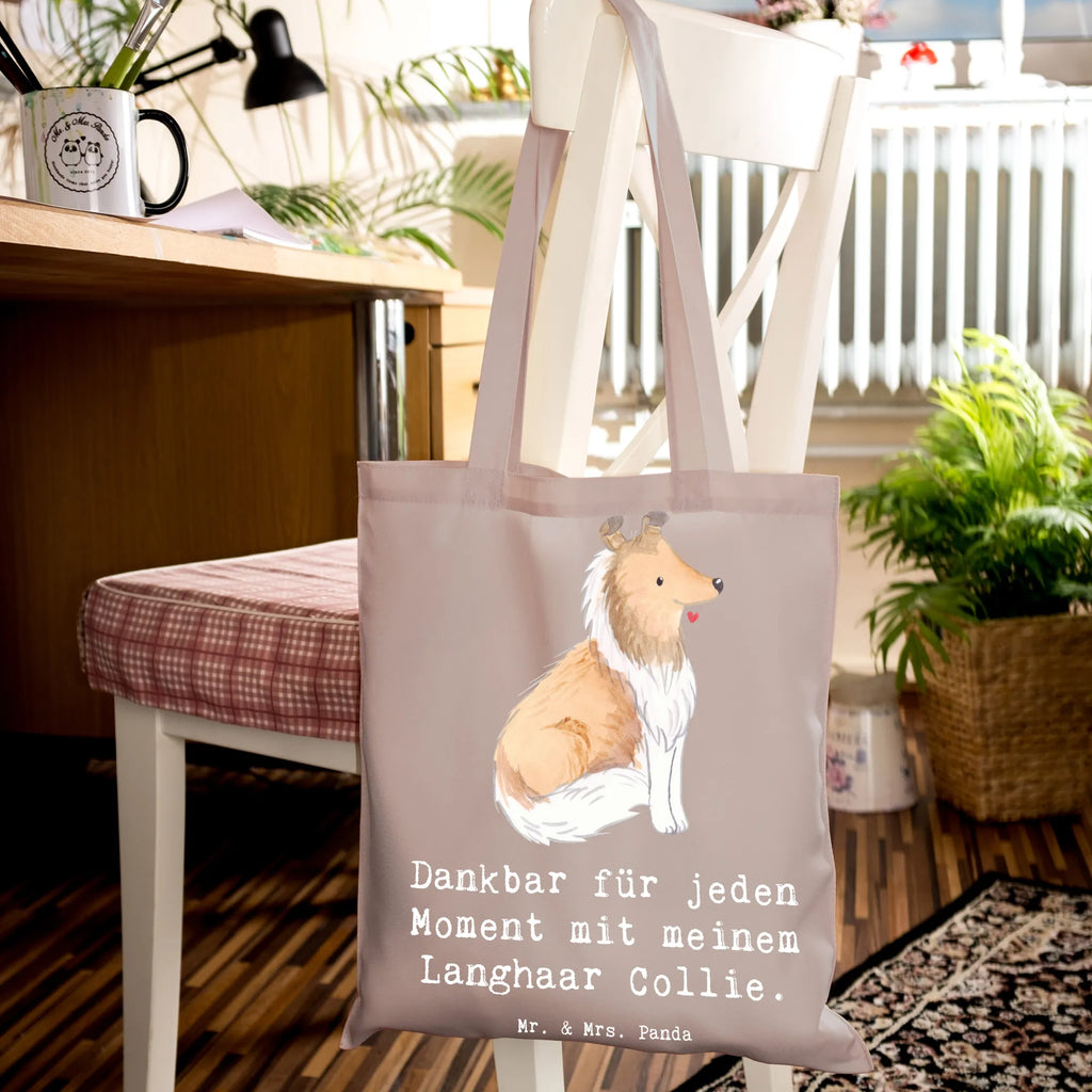 Tote bag Long-haired Collie Moment Stoffbeutel, Tasche, Laptoptasche, Einkaufstüte, Jutetasche, Schultertasche, Umhängetasche, Strandtasche, Einkaufstasche, Shopper, Tragetasche, Beutel, Stofftasche, Jutebeutel, Beuteltasche, Badetasche, Hund, Hunderasse, Rassehund, Hundebesitzer, Geschenk, Tierfreund, Schenken, Welpe, Langhaar Collie, britischer Hütehund