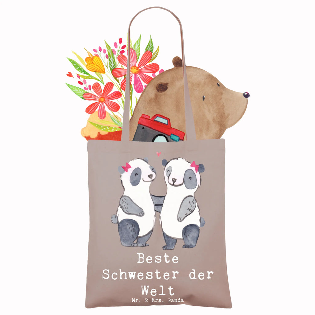 Torba Panda Najlepsza siostra na świecie Beuteltasche, Jutebeutel, Umhängetasche, Einkaufstasche, Tragetasche, Jutetasche, Tasche, Schultertasche, Beutel, Einkaufstüte, Stoffbeutel, Stofftasche, Strandtasche, Shopper, Badetasche, Laptoptasche, für, Dankeschön, Geschenk, Schenken, Geburtstag, Geburtstagsgeschenk, Geschenkidee, Danke, Bedanken, Mitbringsel, Freude machen, Geschenktipp, Kleinigkeit, Schwester, Geschwister, Schwestern, Liebe, Schwesterherz, Beste, Familie, Sister, Tochter, Kinder