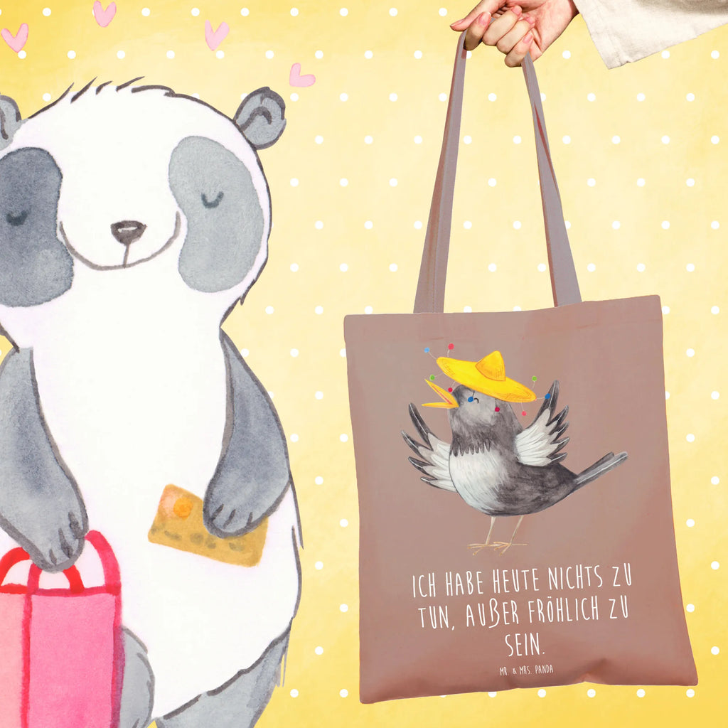 Tragetasche Rabe Sombrero Baumwolltasche, tote bag, Tüte, Strandtasche, uni tasche, Einkaufsbeutel, Tasche, Stoffbeutel, Einkaufstasche, Leinentasche, Stofftasche, bedruckte tasche, Jutebeutel, unitasche, Jutetasche, Badetasche, Statementbeutel, Beutel, Beuteltasche, Umhängetasche, Tragetasche, Henkeltasche, Schultertasche, Alltagstasche, Einkaufstüte, Schultasche, büchertasche, shopping tasche, Laptoptasche, Shopper, baumwollbeutel, Tiere, lustige Sprüche, Gute Laune, Tiermotive, froh, Motivation, Vogel, Elster, Vögel, glücklich sein, Spruch positiv, fröhlich sein, Glück Spruch, Rabe