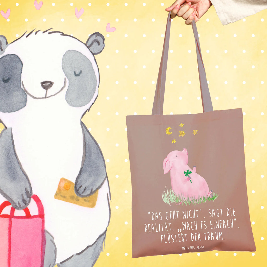 Tote bag Pig Luck cloth bag, bag, shopper, shopping bag, jute bag, pouch, Carrier bag, shoulder bag, cotton bag, small animals, cute, funny, cute animal motives, hand drawn, small world, funny sayings, good mood, happy, gifts, gift ideas, special gifts, animal lover, card, motivation, goals, lucky charm, asterisks, piglet, pig, stars, Lucky bastard. Luck, dreams