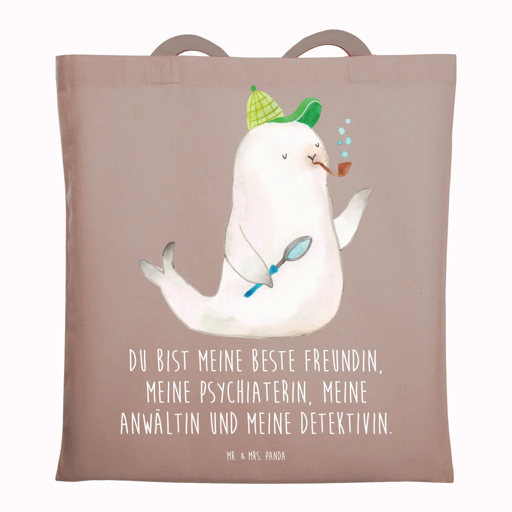 Tote bag seal sherlock cloth bag, shoulder bag, shopper, pouch, bag, shopping bag, Carrier bag, cotton bag, jute bag, small animals, cute, funny, cute animal motives, hand drawn, small world, funny sayings, good mood, happy, gifts, gift ideas, special gifts, animal lover, card