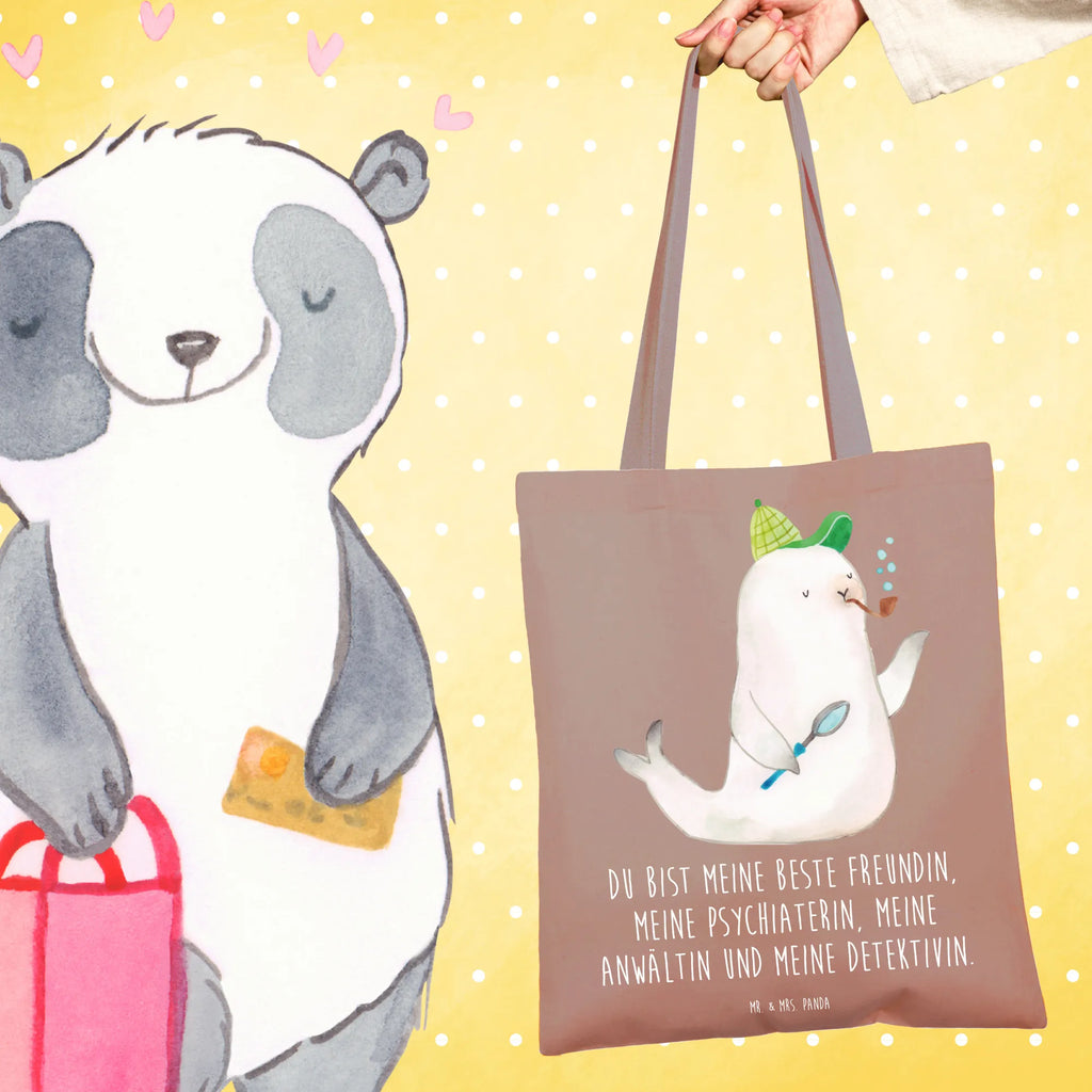 Tote bag seal sherlock cloth bag, shoulder bag, shopper, pouch, bag, shopping bag, Carrier bag, cotton bag, jute bag, small animals, cute, funny, cute animal motives, hand drawn, small world, funny sayings, good mood, happy, gifts, gift ideas, special gifts, animal lover, card